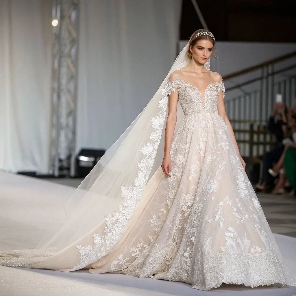 Emily Thompson's wedding dress designed by QUARLONETH
